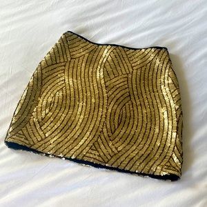 Top shop gold sequenced skirt
